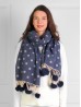 Cashmere Feeling Polka-dot Scarf with Pom Pom Cashmere Feeling Polka-dot Scarf with Pom Pom